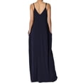 thumbnail image 2 of Womens Casual Solid V Neck Spaghetti Strap Maxi Dress, 2 of 2