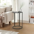 thumbnail image 5 of RiteSune Round C Shaped Side Table, Couch Side Tables That Slide Under, Coffee End Table with Faux Marble Top for Living Room, Balcony, Bedroom (Black Metal Frame), 5 of 15
