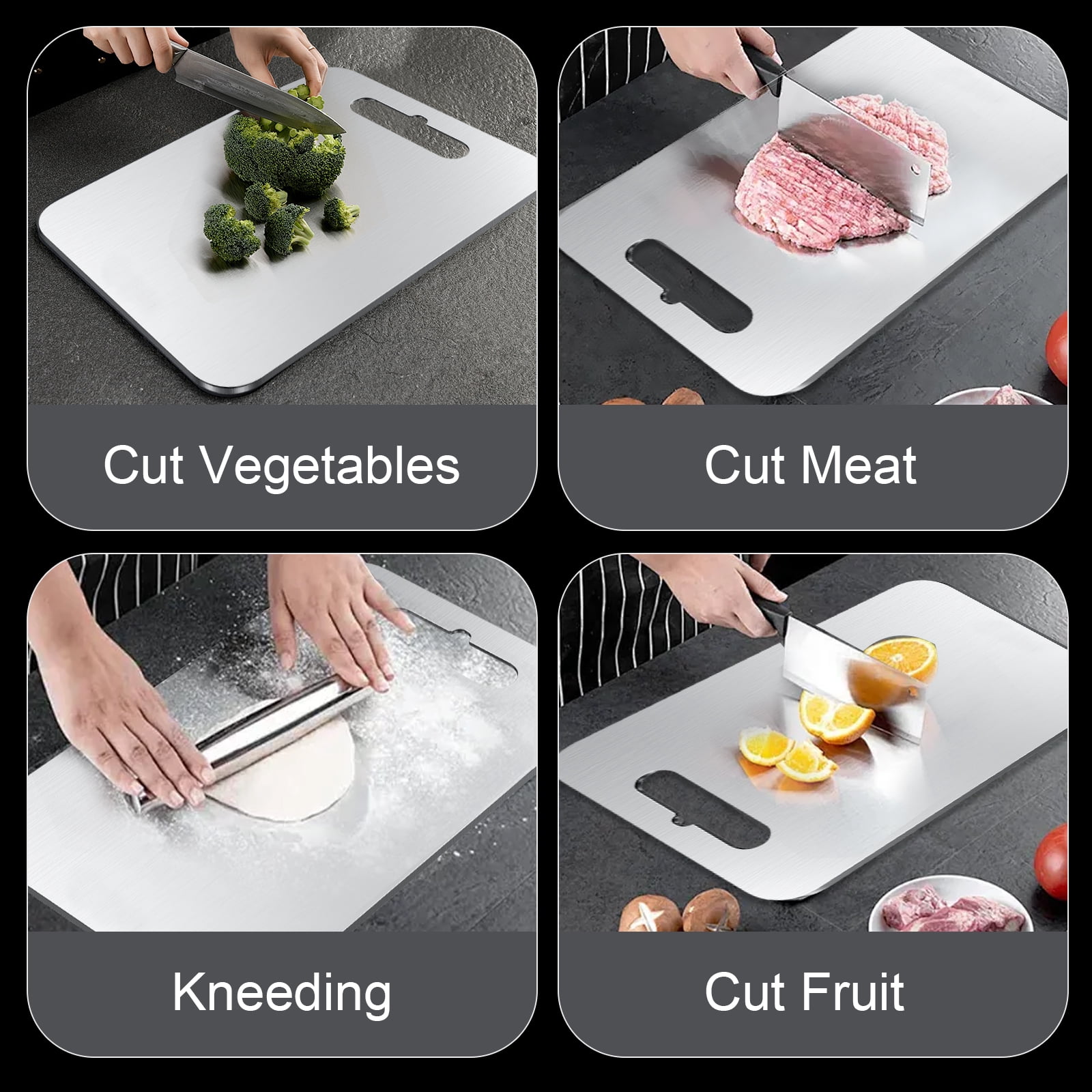 YuronHome Titanium Cutting Boards For Kitchen, 100% Pure Cut Titanium Cutting Board, Food Grade Quality,Easy To Clean And Will Not Absorb Odors, Suitable For Kitchen Or Outdoor Camping