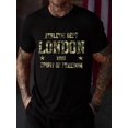 thumbnail image 2 of Whichone Men's 100% Cotton T-shirt Camouflage "London" letters Print Stylish Daiyly Wear,Black,Sizes S-2XL, 2 of 6