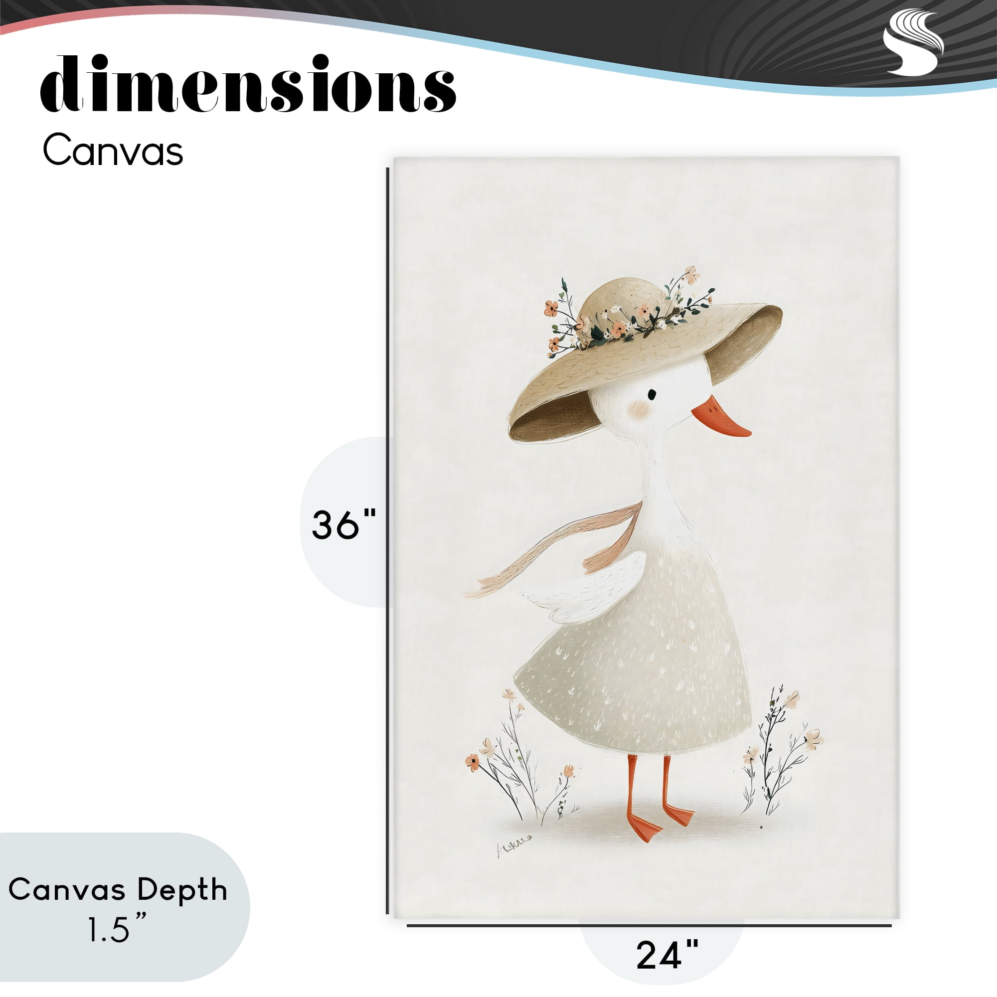 Stupell Industries Charming Goose in Sunhat Canvas Wall Art, design by Ink Drop Loft