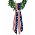 thumbnail image 2 of Yardvibe Patriotic Wreath Sash for Front Door, 56"x4.5" Double Sided Satin Stars and Stripes American Flag Ribbon for 4th of July Independence Day Decoration (D), 2 of 5
