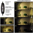thumbnail image 4 of LED Grow Light for Indoor Plants - 75W Sunlike Full Spectrum Indoor Grow Light Plants - 3/6/12H Auto On/Off Timer COB Grow Lamp - 4 Dimmable Indoor Plants Light - 22.5 Inch Longer Gooseneck, 4 of 8