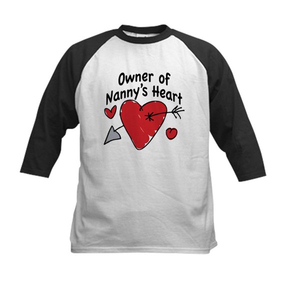 CafePress - OWNER OF NANNY's HEART Kids Baseball Jersey - Kids Cotton Baseball Jersey, 3/4 Sleeve Shirt