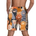 thumbnail image 4 of Uemuo Cute Cat Paw Pattern Mens Swim Trunks Quick Dry Board Shorts with Mesh Lining, Stretch Beach Shorts Quick Dry No-Chafing Board Shorts-Small, 4 of 9