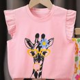 thumbnail image 3 of HCNTES Toddler Girl Clothes 2pcs Cartoon Graphic Print Ruffle Sleeve Round Neck Top and Elastic Shorts Set Outfits Clothing for Girls 3 6 12 18 24 Months 2T 3T 4T 5T 6T, 3 of 5