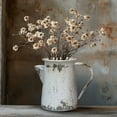 thumbnail image 4 of Vinatge Flower Vase for Table Decor,Rustic Metal Pitcher Milk Jug White Vase - Farmhouse Vase Home Decor, Perfect for Fresh/Dried Flowers, 4 of 8
