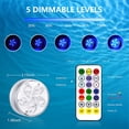 thumbnail image 4 of 2 luces LED impermeables para buceo, IP68, impermeables, multicolor, RGB, luces de piscina con control remoto, luces LED para piscina para niños, base de jarrón, jardín, bañera, acuario, estanques (c JAMW Sencillez, 4 of 5
