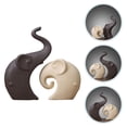 thumbnail image 4 of 2 figuras de elefantes de cerámica, esculturas de porcelana, estatuas para decoración del hogar., 4 of 5