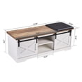 thumbnail image 3 of Accreate Entryway Shoe Bench With Sliding Door Cushion Adjustable Shelf Large Storage Space Shoe Rack Storage Organizer For Narrow Closet Entryway Living Room, 3 of 9