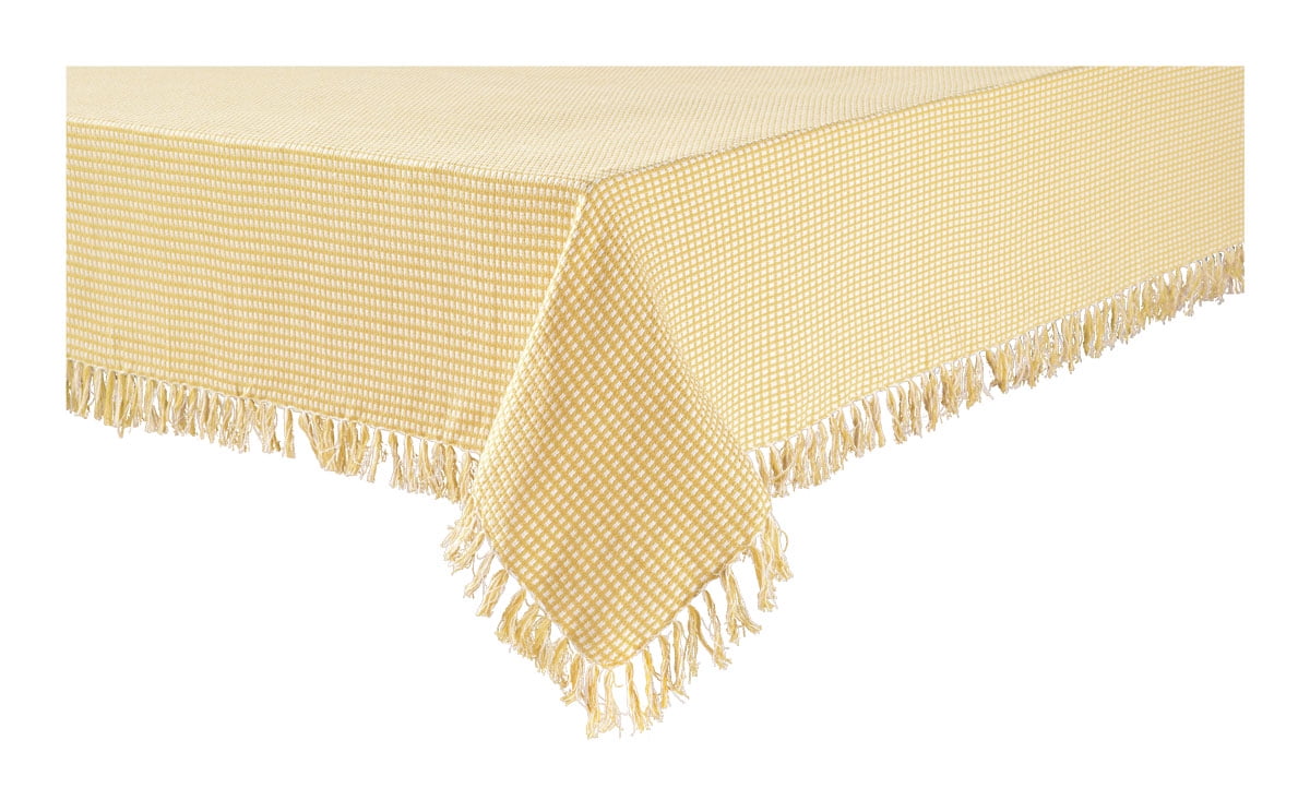Lintex Linens Homespun Check 100 Cotton Woven Fringed Tablecloth 60