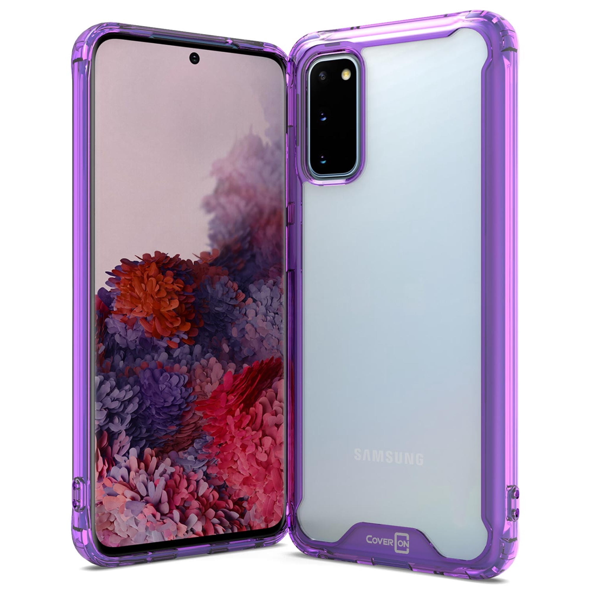CoverON Samsung Galaxy S20 Case Clear Slim Fit Hard Protective Phone Cover with TPU Bumpers - Pure View Series
