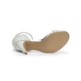 thumbnail image 5 of BLISSFUL STEP Women's Heels Glitter Open Toe Ankle Strap Stiletto Heel Sandals Silver 5, 5 of 8
