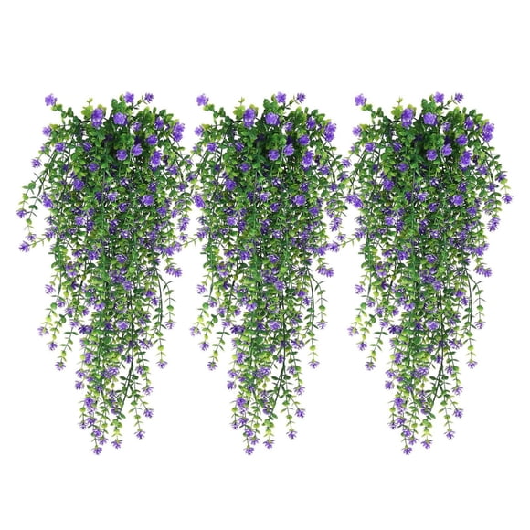Artificial Flowers for Outdoors 3Pc Artificial Hanging Flower, Artificial Flower, Vine Hanging Orchid, Plastic Artificial Flower, External Flower Plastic Flowers for Outdoors