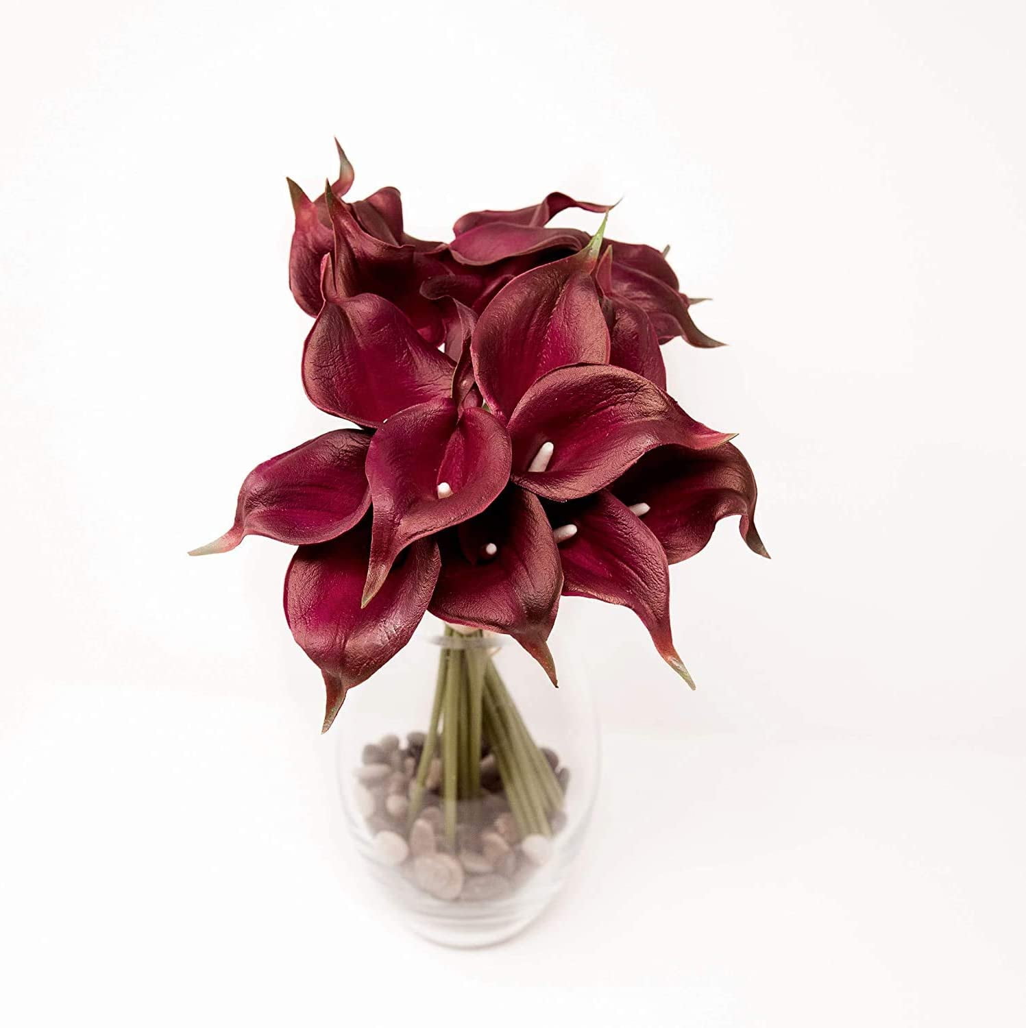 10 pcs Real Touch PU Latex Artificial Calla Lily Flowers for Wedding Bouquets, centerpieces, and Floral Decor (Yellow)