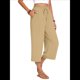 thumbnail image 3 of Pantalones Cortos para Mujer, Informales, con Cordón y Bolsillos, Holgados, de Cintura Alta y Pierna . Caqui XL, 3 of 6