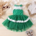thumbnail image 2 of Generic Christmas Sweaters For Kids Toddler Girls Xmas Dresses Hanging Neck Sequins Gold Velvet Mesh Backless Cake Dresses Prom Casual Clothing(2-3 Years,Green), 2 of 9