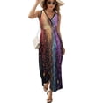 thumbnail image 2 of Shiny Glowing Red Purple Blue Yellow Particles Sleeveless Dress Dresses Women Summer Evening Dresses Ladies Bohemia Long Dresses, 2 of 9