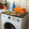 thumbnail image 3 of ZIATUBLES Washing Machine Top Dust Cover Pad Stain Resistant Washer and Dryer Top Protector Mat for Laundry Room Washable Home Kitchen Decor Accessories, 24 x 19.7 Inch, Hummingbird Floral, 3 of 7