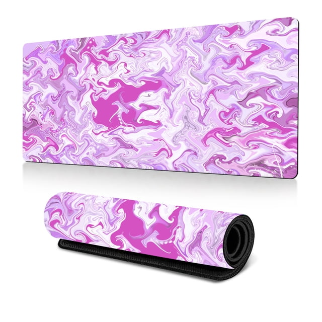 Alfombrilla de ratón grande para juegos, 900 x 400 mm, diseño de camuflaje morado, para chica, regalo, dibujos animados abstractos, XXL, para ordenador, PC, gamer, alfombrilla de ratón para escri