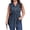 Indigo Flora, variant on Women Plus Size Blouse, Casual V Neck Sleeveless Shirt Pleated Button Tunic Top