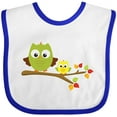 thumbnail image 3 of Inktastic Two Cute Owls on a Branch Boys or Girls Baby Bib, 3 of 4