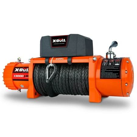 ZESUPER 12V 13000-lb Load Capacity Electric Truck Winch Kit Synthetic Rope, Waterproof Off Road Winch for Jeep,Truck,SUV with Wirless Remote and Corded Control(13000-Rope)