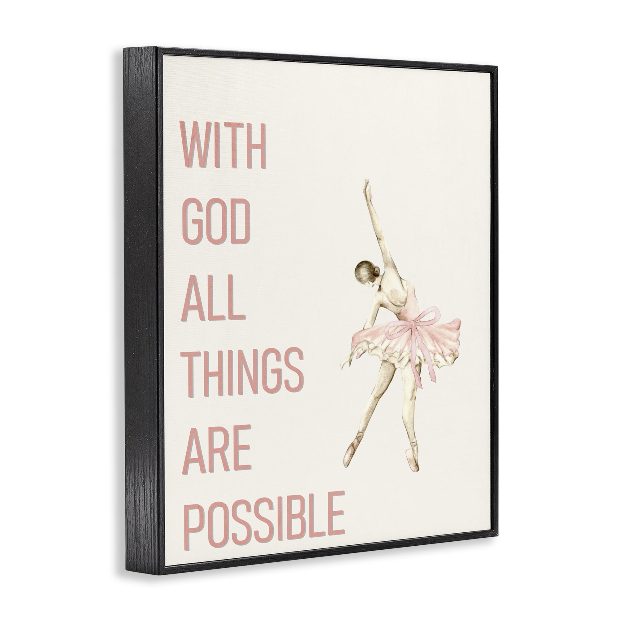 All Things Possible Ballerina Black Framed Giclee Art, design by Kim Allen