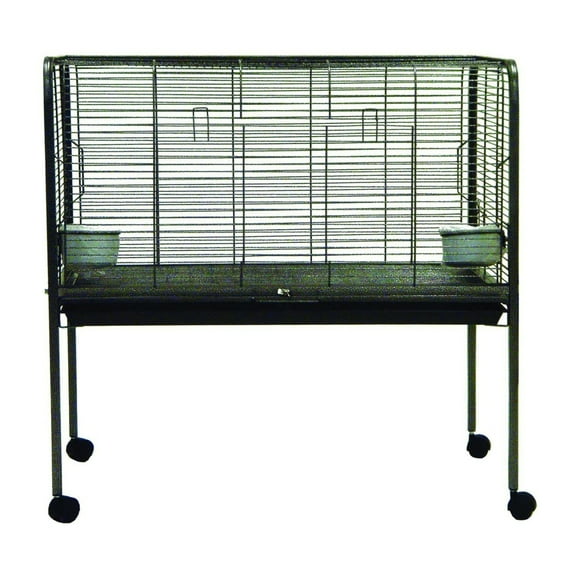 YML Small Animal Rabbit Cage on Stand In Antique Silver