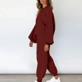 thumbnail image 4 of Borniu 2 Piece Outfits for Women, Round Neck Long Sleeve Sweatshirt Loose Pants Set for Women, 4 of 9