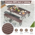 thumbnail image 6 of Gymax 3 Piece Folding Picnic Table Set w/ 6 ft Table & 2 Benches for Yard Camping, 6 of 9