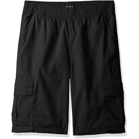 The Children's Place Boys' Husky Pull-on Cargo Shorts, Washed Black, 14 ...