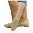 thumbnail image 5 of Mostsola Flats for Women Lightweight Dress Shoes Square Toe Knit Mesh Slip on Casual Walking Shoes, 5 of 8
