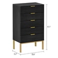 thumbnail image 5 of MONSLIPA 5 Drawer Dresser Wide Chest of Drawers Nightstand, Storage Tower Dresser Closet for Living Room, Bedroom, Hallway, Black, 5 of 7