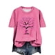 thumbnail image 5 of Puntoco Blusas casuales de moda para mujer, camisetas estampadas con cuello redondo, camisetas de manga corta, 5 of 5