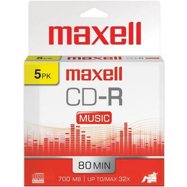 Maxell 80 Min Recrdbl C Dpara excavación. Paquete de 5 audios