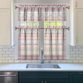 thumbnail image 3 of Kitchen Curtains 36 Inch Short - 3 Panel Set, Rod Pocket Window Curtain, Boho Floral Tribal Style, 100% Polyester for Farmhouse, Kitchen, Cafe, Bedroom, Easy Wash, 3 of 6