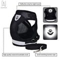 thumbnail image 4 of Gustave Dog and Cat Adjustable Reflective Harness Leash Pet Vest with Traction Rope Soft Mesh Corduroy Dog Harnesses "Black, XL", 4 of 11