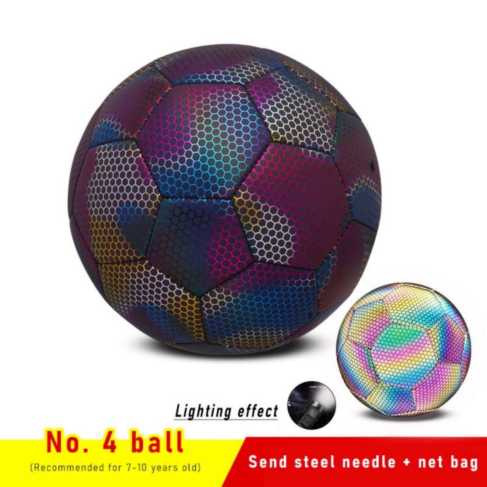 MAIBOLE™ Holographic Luminous Soccer Ball for Night Games & Training,  Glowing in The Dark Light Up Reflective with Camera Flash Reflects Light  Toy