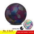 thumbnail image 2 of Holographic Luminous Soccer Ball for Night Games & Training, Glowing in The Dark Light Up Reflective with Camera Flash Reflects Light Toy Gifts for Boys, Kids, & Men (Size 4), 2 of 9
