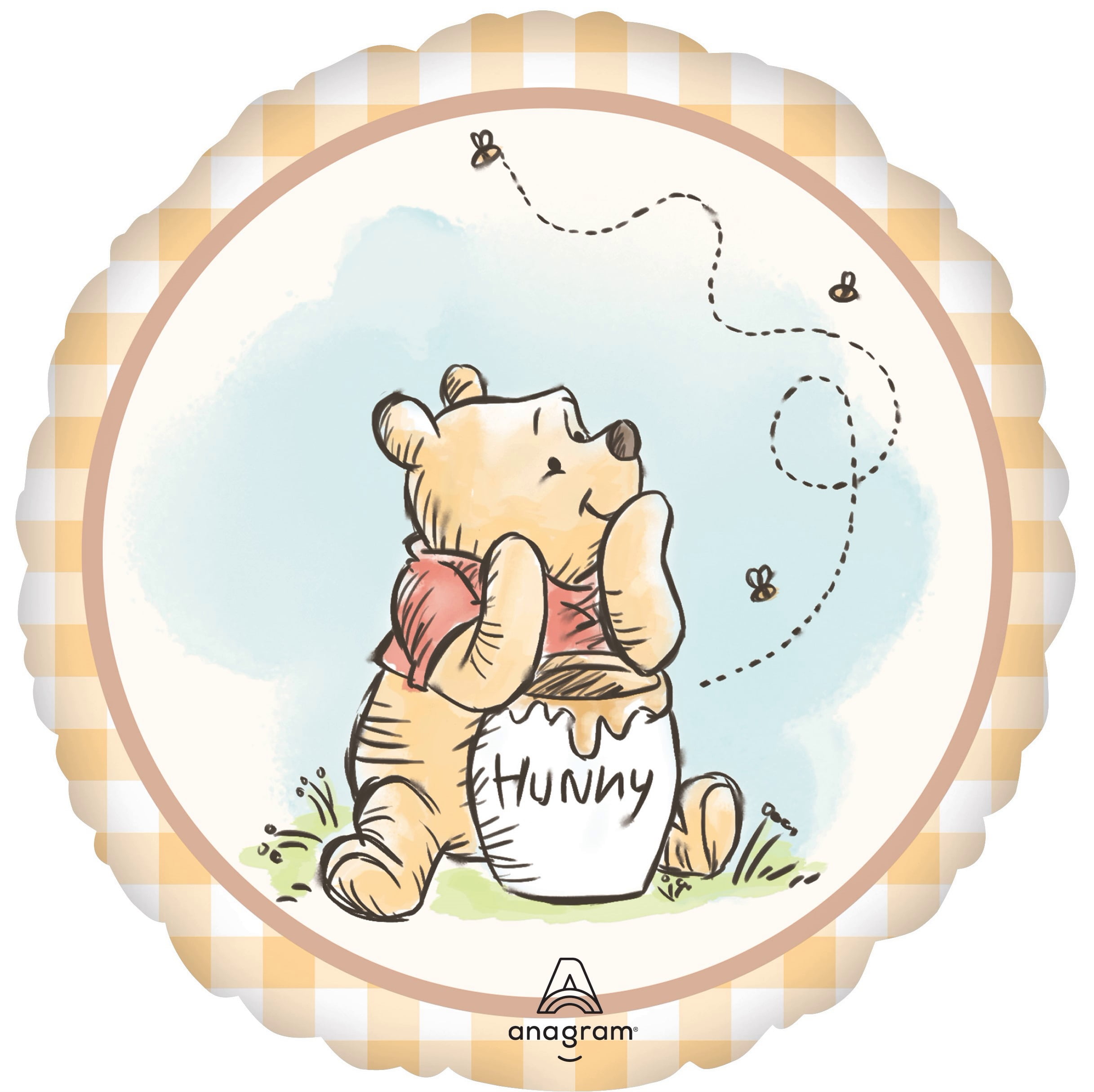 Anagram Classic Pooh Birthday Party Supplies 7pc Balloon Bouquet Decorations with Airloonz