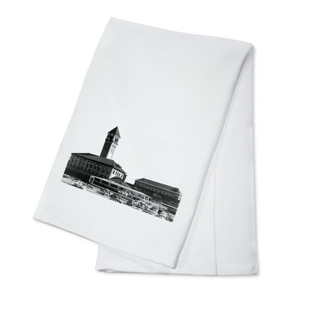 Great Northern Depot - Spokane, Washington - Exterior View of Great Northern and Union Depots (100% Cotton Kitchen Towel)