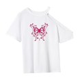 thumbnail image 4 of Camiseta para mujer de verano de manga corta para viajar, caminar, trabajo, viaje, oficina L, 4 of 7
