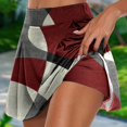 thumbnail image 2 of Fvwitlyh Jupes pour Femmes Jupe-Pantalon Décontractée Imprimée Géométrique Demi-Jupe Vin,P, 2 of 4