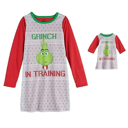 Jammies For Your Families The Grinch Nightgown & Matching Doll Gown - Girls