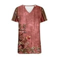 thumbnail image 4 of My Orders Cute Summer Tops for Women Floral Soft T Shirts Loose Basic Fitted Tees Plus Size Womens Summer Tops Casual Country V Neck Tee Shirts Short Sleeve Tunic Tops for Women XS, 4 of 4