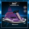 thumbnail image 3 of 6V Kids Electric Bumper Car, 360° Spin Ride-On with Music, Horn, Seat Belt, Anti-Collision Strip, for Boys & Girls Ages 1-4, 3 of 7