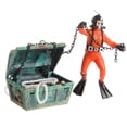 thumbnail image 1 of Adorno de cazador de tesoros naranja, figura de acción de peces de acuario, buzo subacuático, Cofre del Tesoro, tanque, decoración de paisaje, 1 of 5