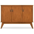 thumbnail image 4 of Simpli Home Draper SOLID HARDWOOD and Rubberwood 50 inch x 17 inch Rectangle Mid Century Modern 3 Door Sideboard Buffet in Teak Brown, 4 of 15