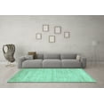 thumbnail image 3 of Ahgly Company Indoor Round Solid Turquoise Blue Modern Area Rugs, 7' Round, 3 of 4